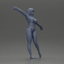 Golden dancer spins gracefully wearing red top and black bikini - Only-Games