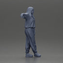 Graceful woman leaning on the car in magenta and lavender striking relaxed stylish pose - Only-Games