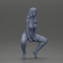 Sexy girl sitting at home wearing shorts and mini shirt at home - Only-Games