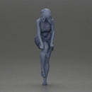 Woman in white towel lifting leg while putting on red underwear - Only-Games