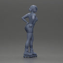 Roller skater strikes pose in pink shirt shorts and skates - Only-Games