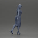 Elegant woman in red dress gracefully walking with confidence and poise - Only-Games