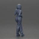 Woman with black hair wearing blue overalls holding a drink - Only-Games