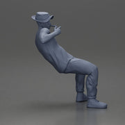 Man in hat smoking pipe leaning back with cool style - Only-Games