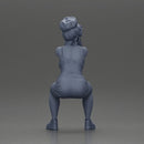 Stylish woman in red dress and sneakers striking dynamic pose - Only-Games