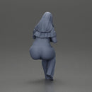 Blonde woman in red top white pants sitting applies hand cream - Only-Games