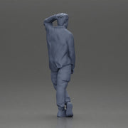 Fashion model posing casually in open shirt cargo pants relaxed stance - Only-Games