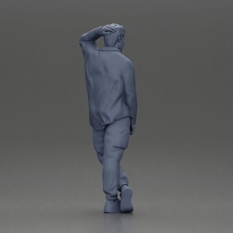 Fashion model posing casually in open shirt cargo pants relaxed stance - Only-Games
