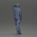 Fashion model posing casually in open shirt cargo pants relaxed stance - Only-Games