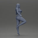 Stylized female figure posed dynamically in minimal attire - Only-Games