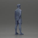 Casual man in purple shirt, shorts, and white tights standing confidently - Only-Games