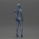 Woman in silver mini dress posing with hand on hip - Only-Games