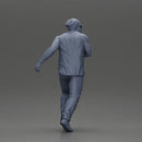 Gangster Man in Beanie Sunglasses Tank Pants Sneakers Running with Gun - Only-Games