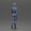 woman walking with purpose wearing red top white shorts brown boots - Only-Games