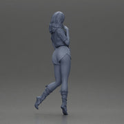 Confident and Stylish Woman in Chic Summer Outfit Posing Playfully - Only-Games