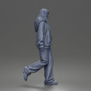 Relaxed Hand In Pocket Walker in Hoodie Pants and Sneakers
