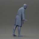 Man in White Robe Posing with Bare Feet and Open Hands - Only-Games