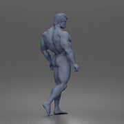 The muscular Arnold walks forward confidently showcasing his sculpted physique - Only-Games