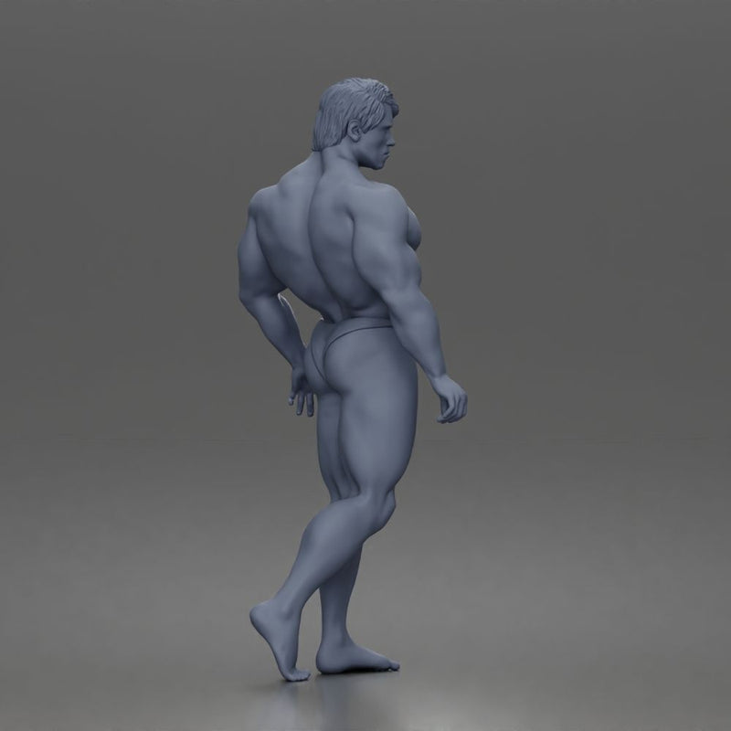 The muscular Arnold walks forward confidently showcasing his sculpted physique - Only-Games