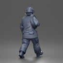 Firefighter walking