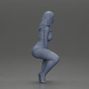 Sexy girl sitting at home wearing shorts and mini shirt at home - Only-Games