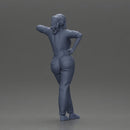 woman in jumpsuit leaning pointing forward ready for action - Only-Games