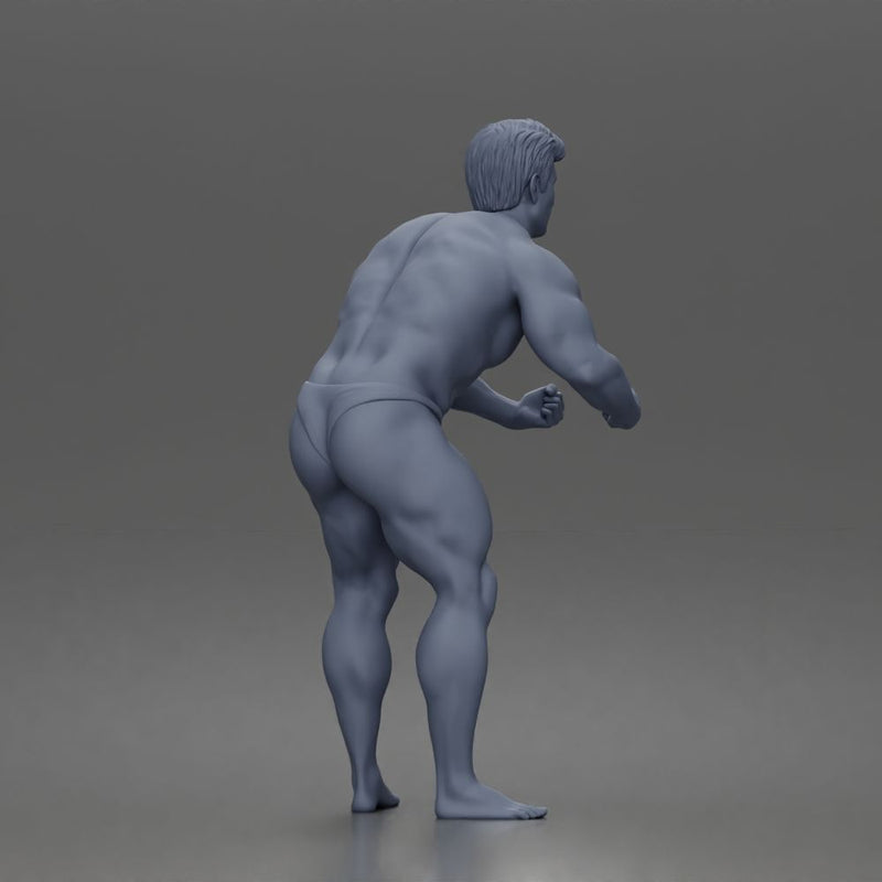 Bodybuilder flexes muscles posing trunks onstage powerhouse - Only-Games