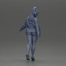 Girl lets her red jacket slip embracing freedom rhythm grace and herself fully - Only-Games