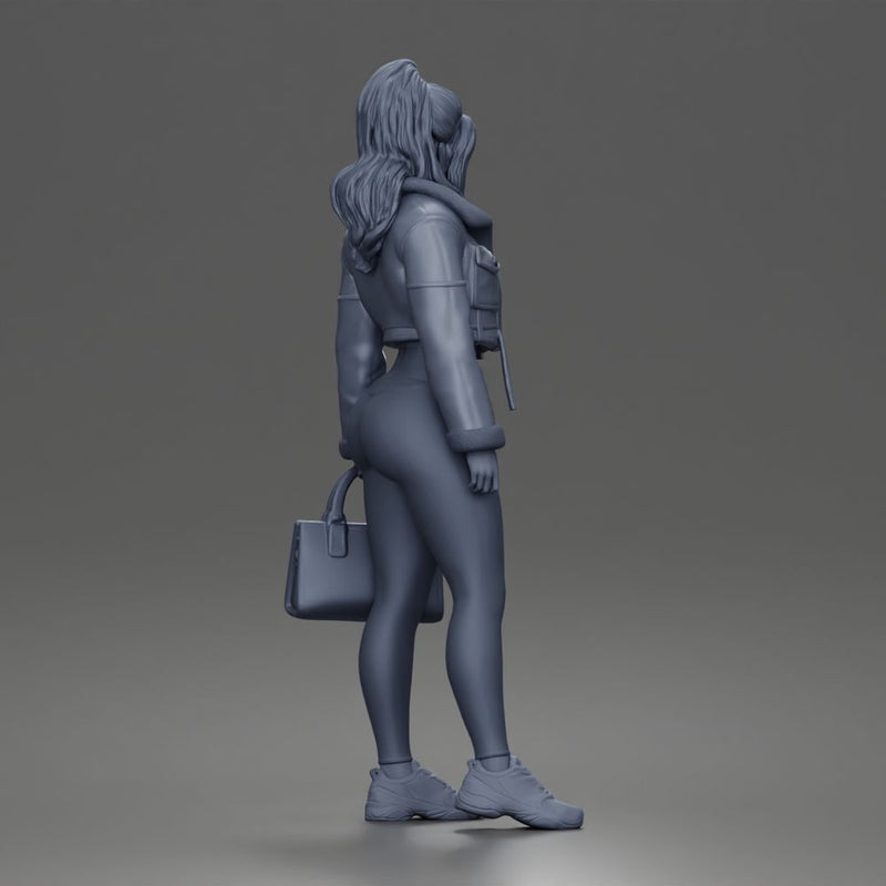 Trendy City Girl Carrying Handbag While Rocking Casual Winter Look