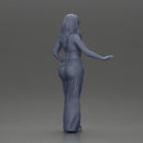 Chola style woman white top red baggy pants posing. - Only-Games