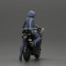 Stylish Rider on Sleek Black Motorcycle with Red Accents - Only-Games