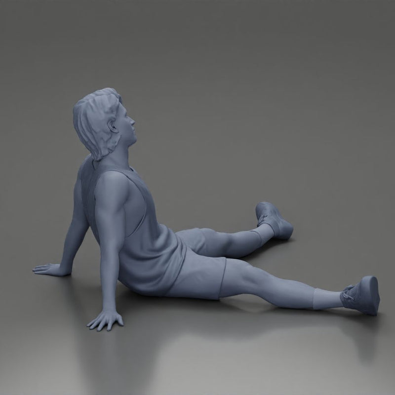Casual Pose Relaxed Man Sitting with Comfortable Clothing and Footwear - Only-Games
