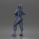 Woman Posing Casual Streetwear Outfit Cropped Sweatshirt Drop Crotch Jogger Pants Chunky Sneakers