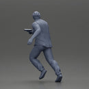 Gangster Man in Beanie Sunglasses Tank Pants Sneakers Running with Gun - Only-Games