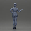 Woman striking a playful pose with one hand lifted - Only-Games