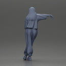 Graceful woman leaning on the car in magenta and lavender striking relaxed stylish pose - Only-Games