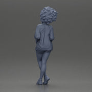 Stylish woman posing confidently with voluminous hair and trendy outfit - Only-Games