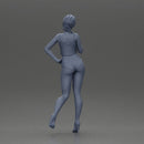 Striking a flirty pose wearing yellow crop top red bottoms - Only-Games