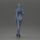 Elegant fashion model in pink mini dress and heels posing - Only-Games