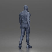 Urban explorer walking confidently in beanie jacket fitted pants and boots - Only-Games
