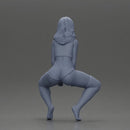 Sexy girl sitting at home wearing shorts and mini shirt at home - Only-Games