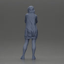 Hooded Woman Standing Thoughtfully with Hand on Chin and Arm Crossed - Only-Games