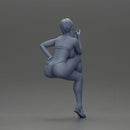 Woman sitting  with Pigtails wearing bikini smoking cigarette with contemplative gaze - Only-Games