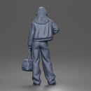 Confident Hand On Hip Poser Holding Bag Jacket Pants Sneakers