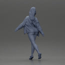 Girl lets her red jacket slip embracing freedom rhythm grace and herself fully - Only-Games