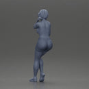 Girl casually checking her phone while striking a relaxed pose - Only-Games