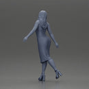 Elegant woman in red dress gracefully walking with confidence and poise - Only-Games