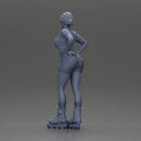 Roller skater strikes pose in pink shirt shorts and skates - Only-Games