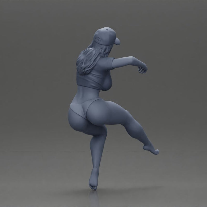 Sexy girl in cap thinking and playfully posing - Only-Games