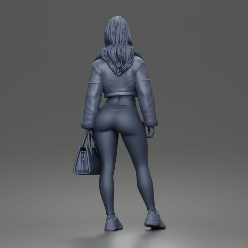 Trendy City Girl Carrying Handbag While Rocking Casual Winter Look